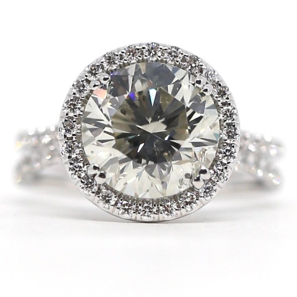Halo Carat Diamond Engagement Ring Set - Picture 8 of 12